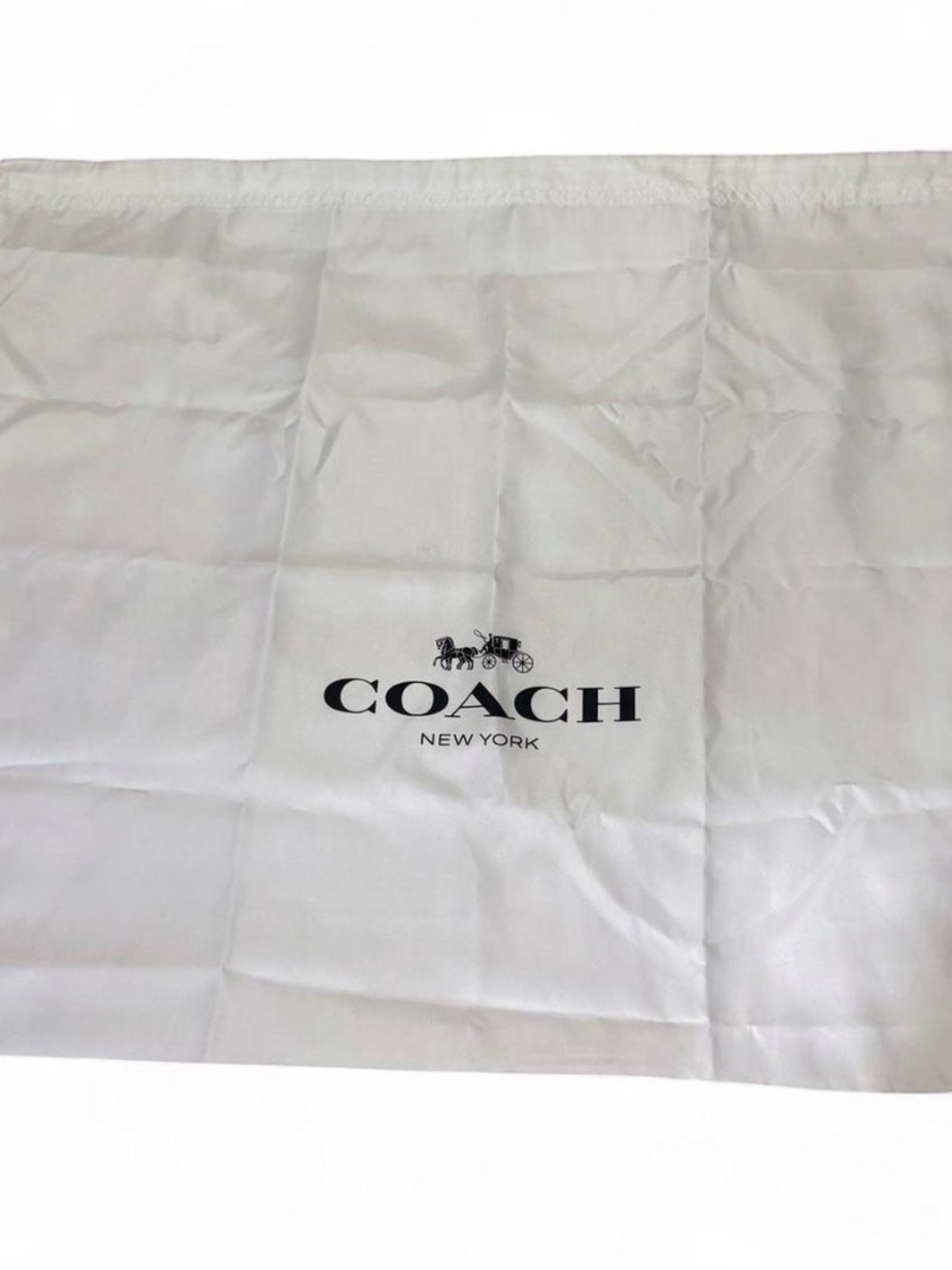 Coach White Dust Bag with Black Logo